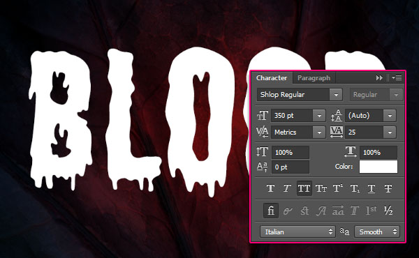 Bloody Text Effect