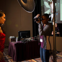 One of the students during a live shot